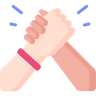 Two clasped hands representing teamwork