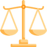 A balanced weighing scale representing equity